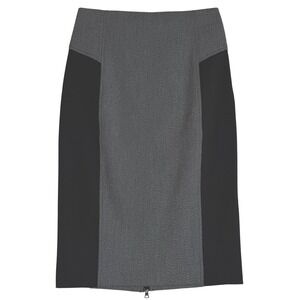 Express Design Studio Colorblock Pencil Skirt Full Back Zip Grey Black Size 2